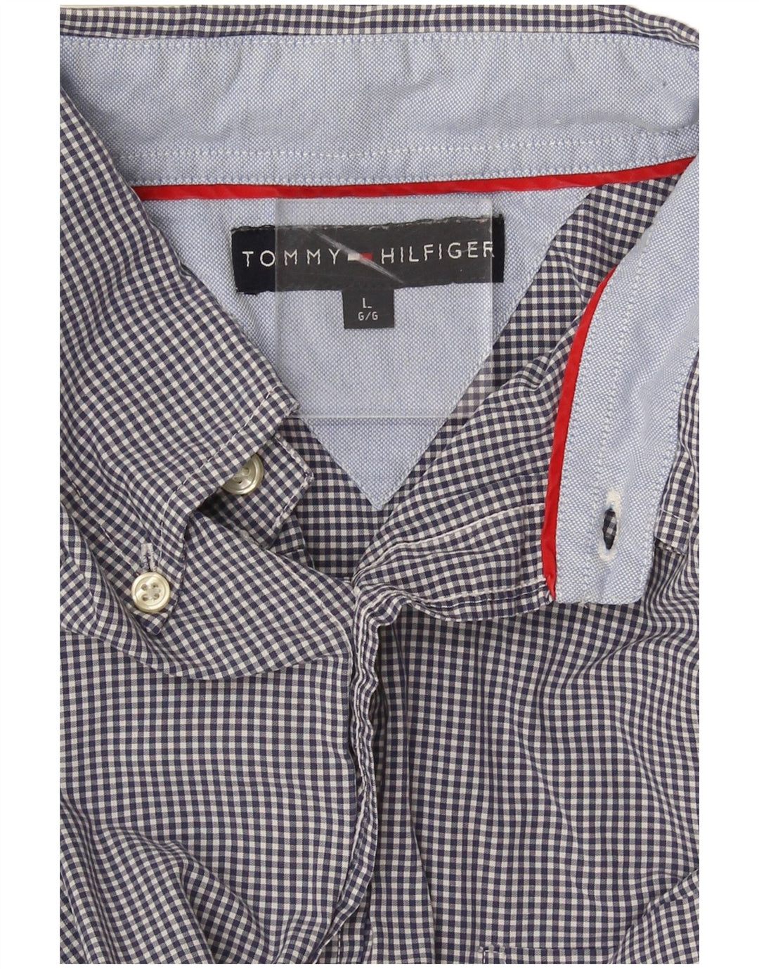 Camisa masculina Tommy Hilfiger grande azul marinho guingão