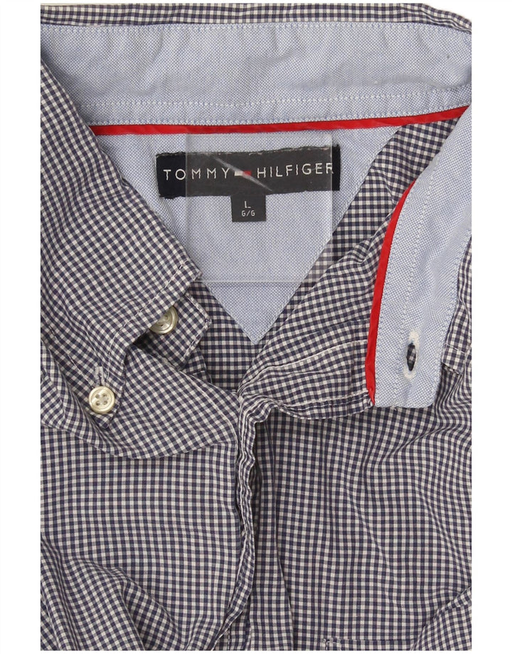 Camisa masculina Tommy Hilfiger grande azul marinho guingão