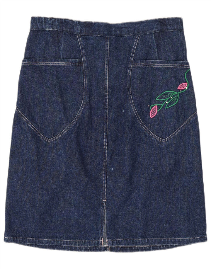 Saia jeans feminina VINTAGE W30 azul marinho médio