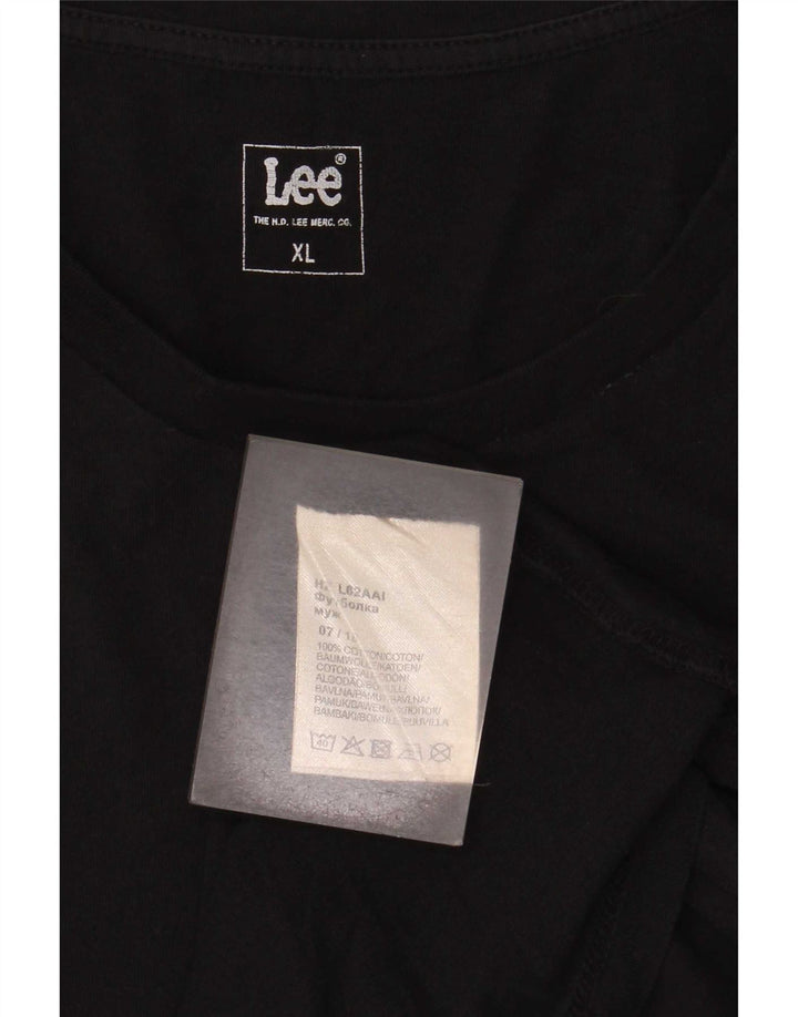 Lee Camiseta masculina gráfica Top XL algodão preto