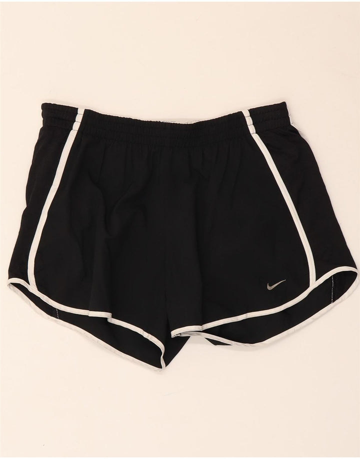Shorts esportivos femininos NIKE Dri Fit UK 12/14 médio preto poliéster