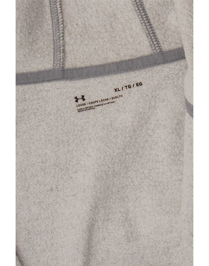 Suéter masculino Under Armour com capuz e zíper XL cinza manchado