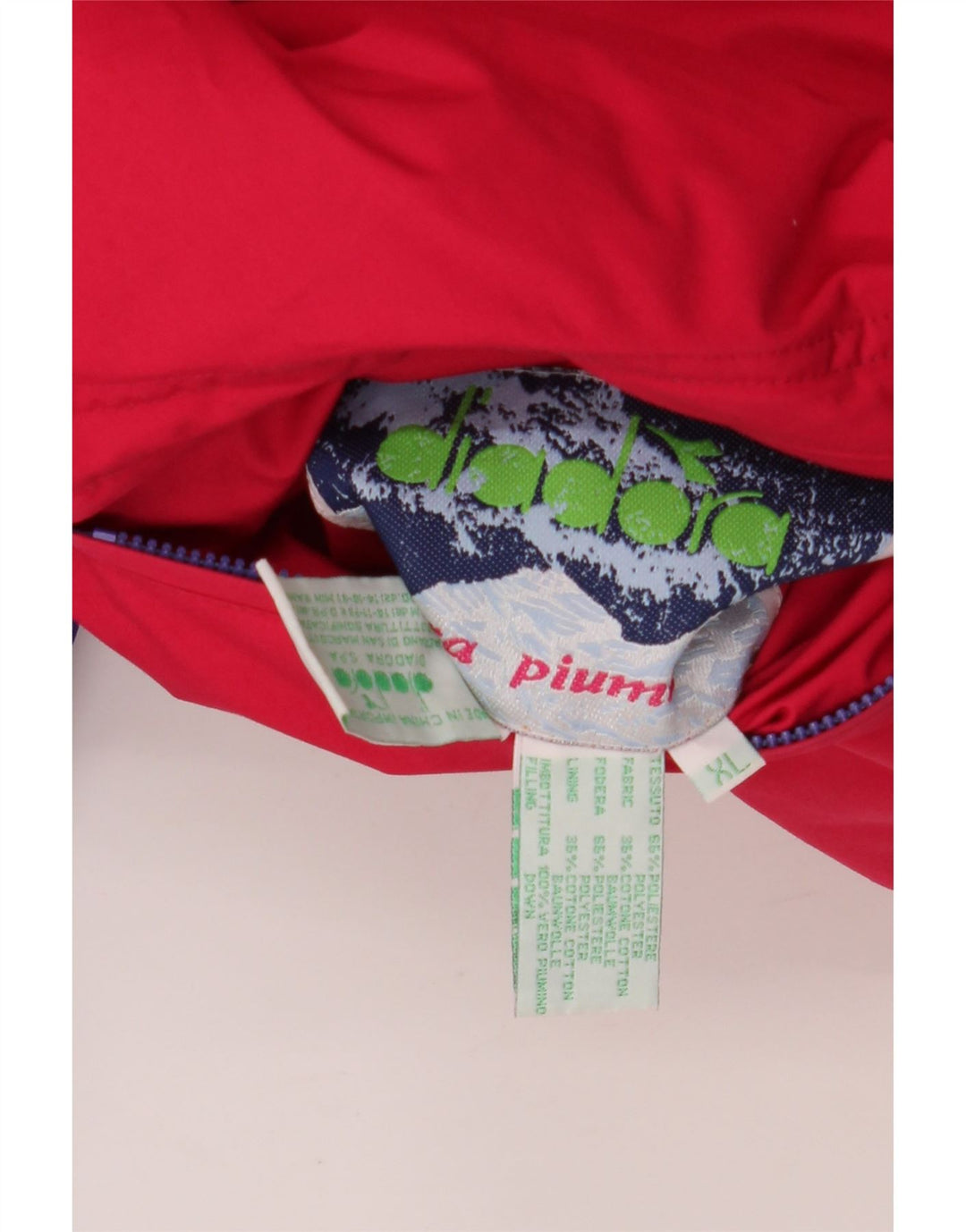 Jaqueta acolchoada reversível masculina DIADORA UK 42 XL poliéster vermelho