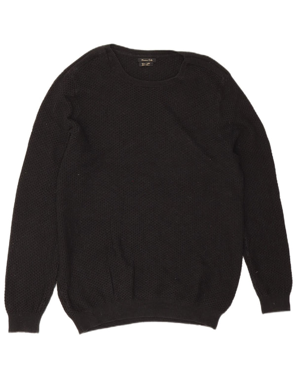 Suéter masculino Massimo Dutti com gola redonda XL algodão preto