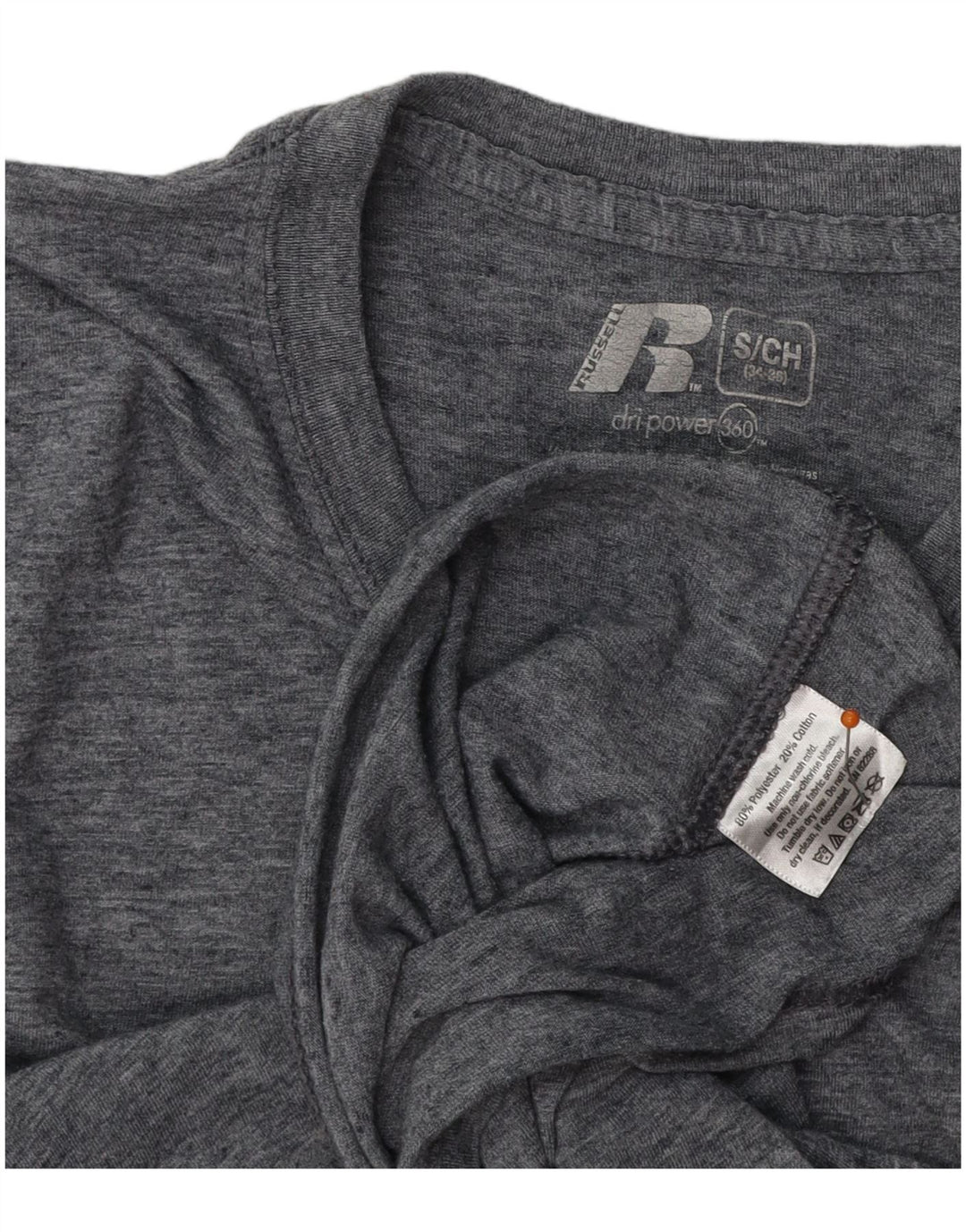 Camiseta masculina RUSSELL ATLÉTICA Top UK 34/36 Poliéster cinza pequeno
