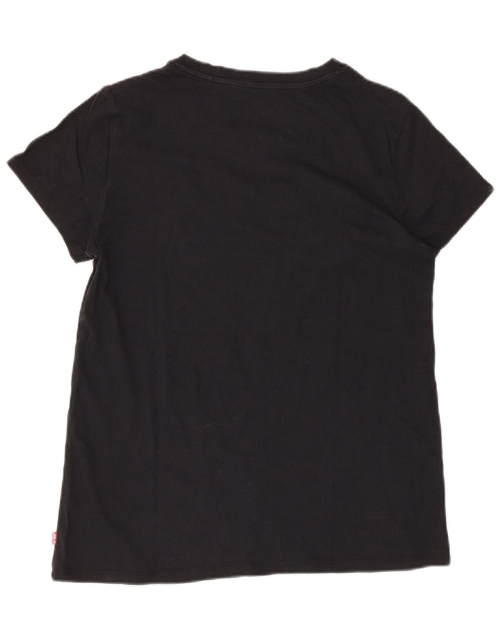Camiseta feminina gráfica Levi's UK 10 pequena preta