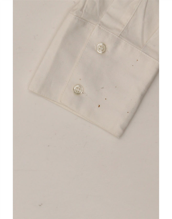 Camisa feminina vintage UK 14 algodão branco médio