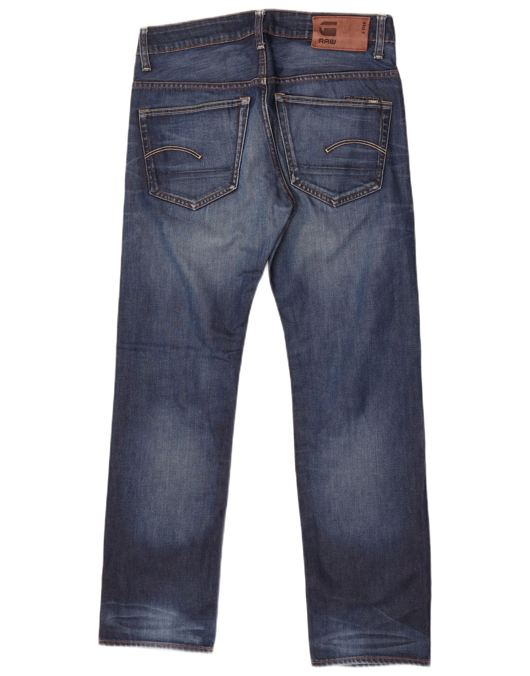 G-Star masculino 3301 jeans reto W32 L30 algodão azul