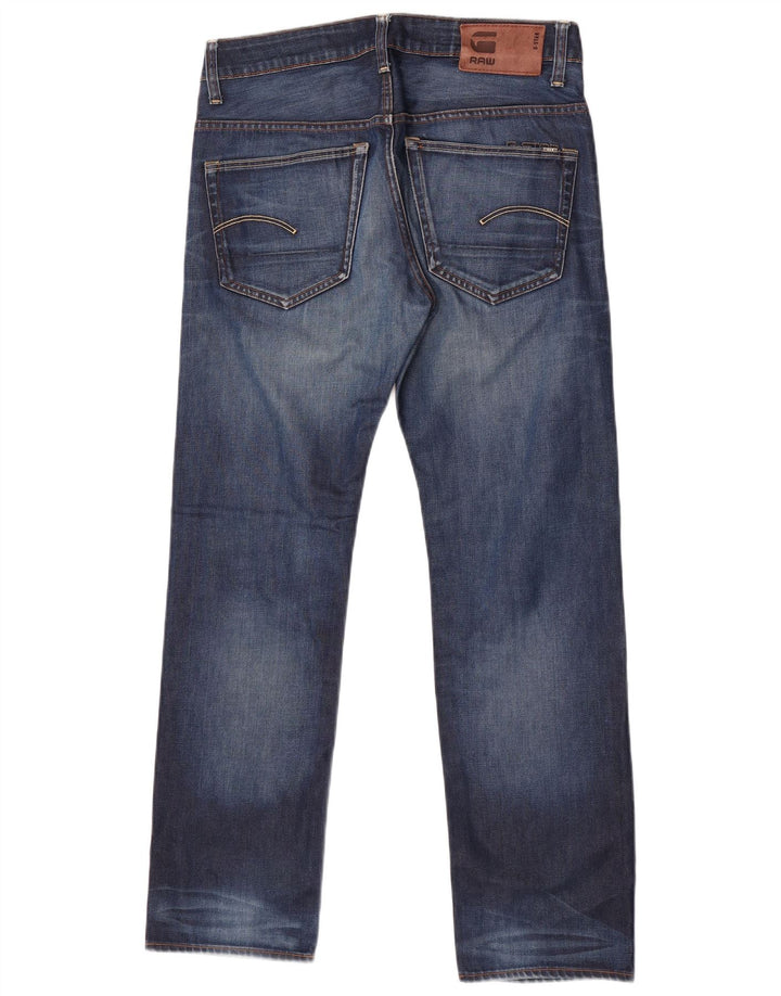 G-Star masculino 3301 jeans reto W32 L30 algodão azul