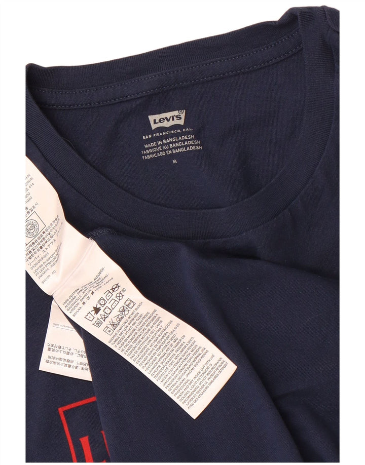 Camiseta gráfica masculina Levi's Top médio algodão azul marinho