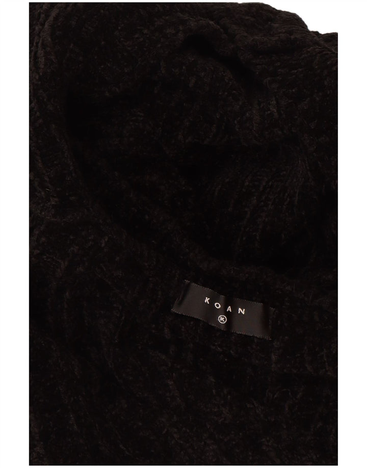 Suéter masculino vintage com decote em V XL preto acrílico