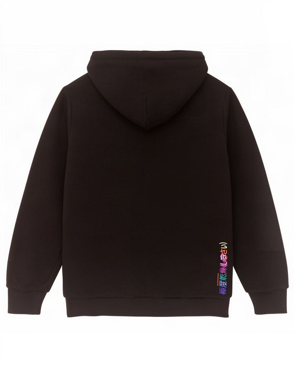 Superdry Womens Graphic Hoodie Jumper UK 16 Large Black Cotton