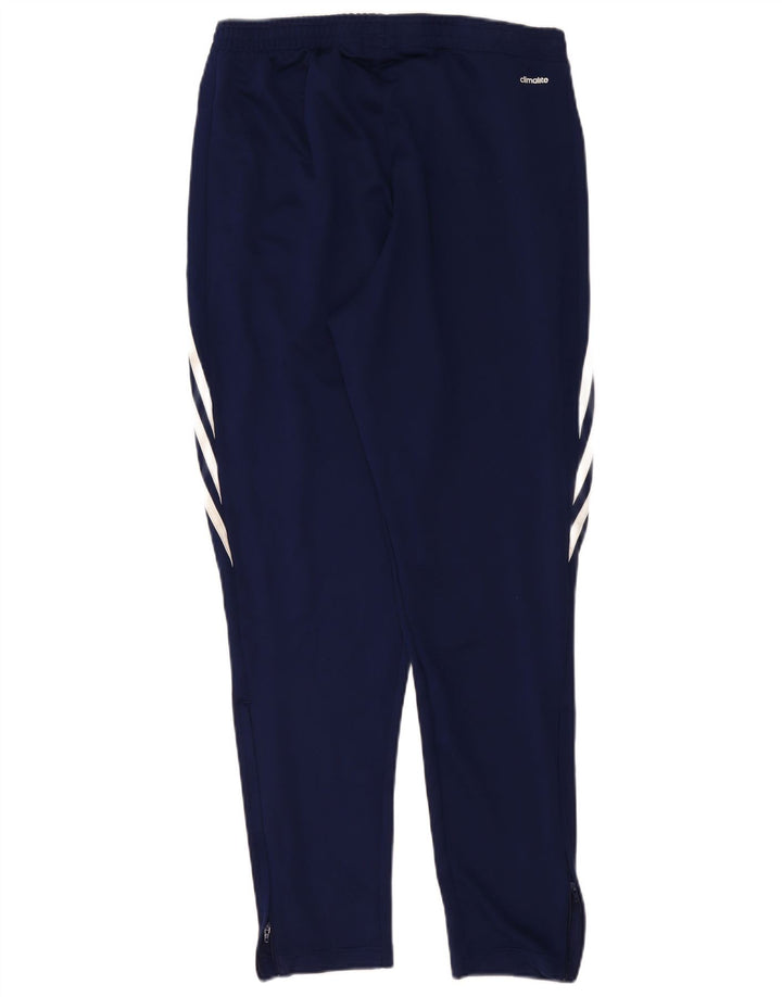 Calça de treino masculina Adidas Climalite grande poliéster azul marinho