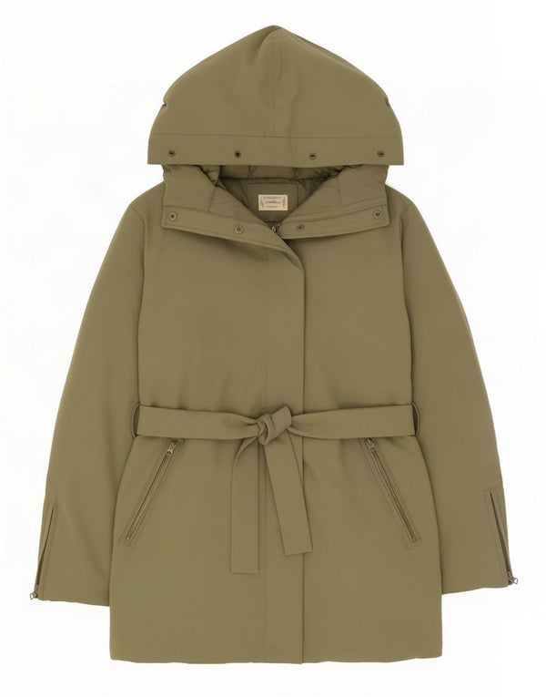 Jaqueta Parka Feminina Benetton Com Capuz UK 14 Verde Médio