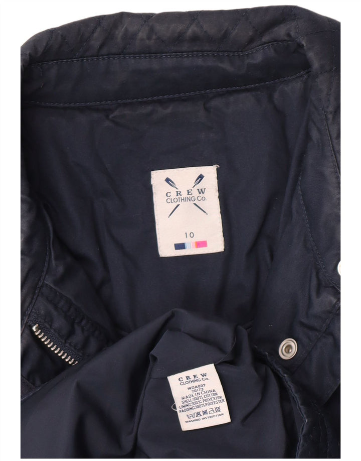 Jaqueta acolchoada feminina de ajuste regular da Crew Clothing UK 10 pequena azul marinho
