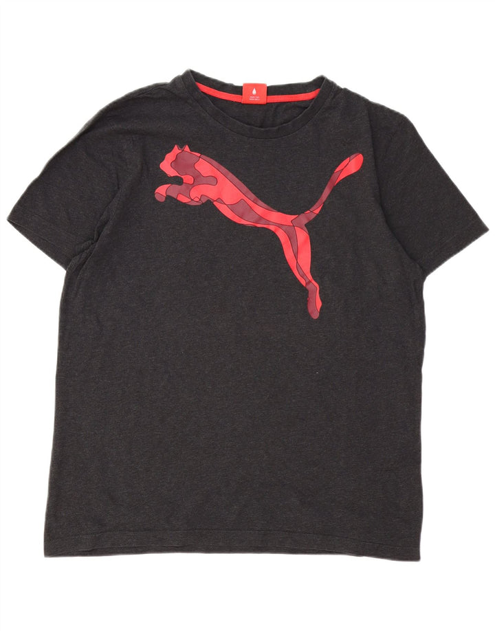 Camiseta masculina PUMA com estampa gráfica grande algodão cinza