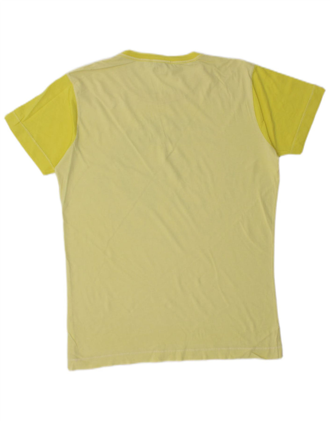 DIESEL Camiseta masculina gráfica Top pequeno bloco colorido amarelo