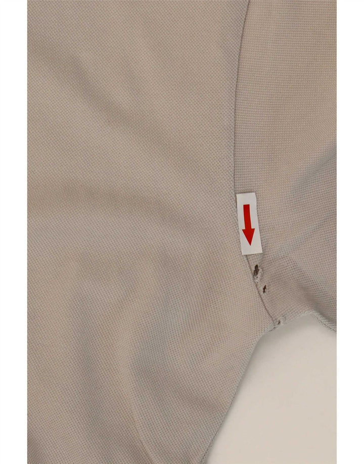 Camisa polo masculina Fred Perry pequena listrada cinza de algodão