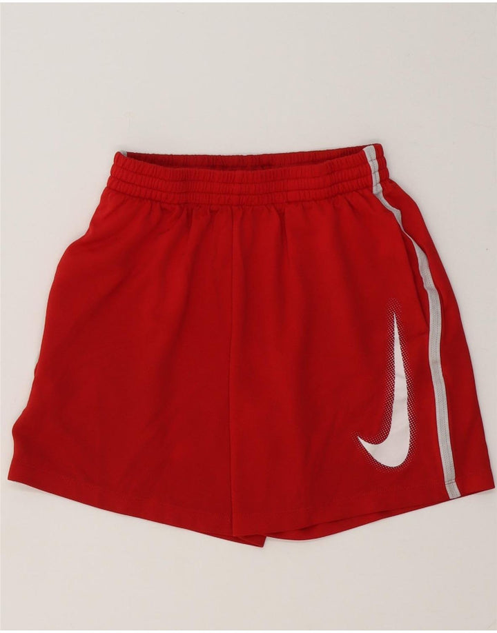 Shorts esportivos gráficos Nike Boys Dri Fit 10-11 anos médio vermelho poliéster