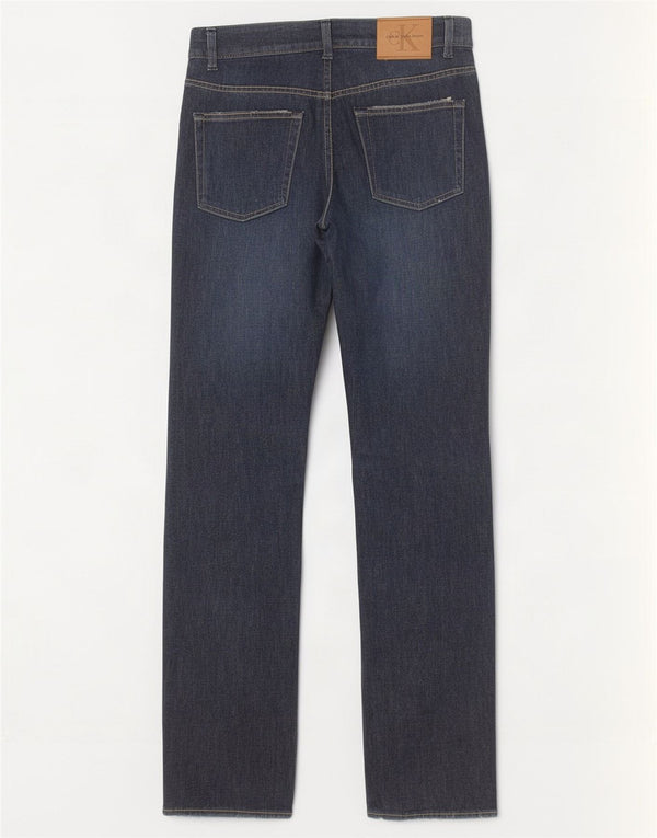 Calça jeans reta feminina Calvin Klein W27 L32 algodão azul marinho