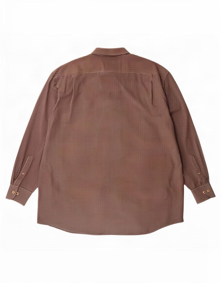 Camisa masculina Izod 3XL algodão guingão marrom