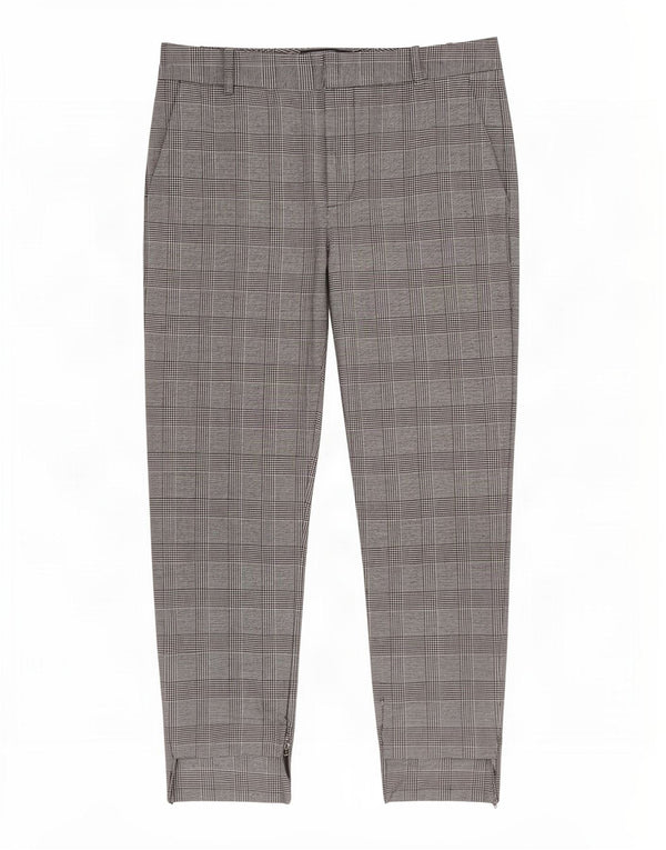 Zara Calça Chino Feminina Slim EU 40 Médio W30 L27 Cinza Houndstooth