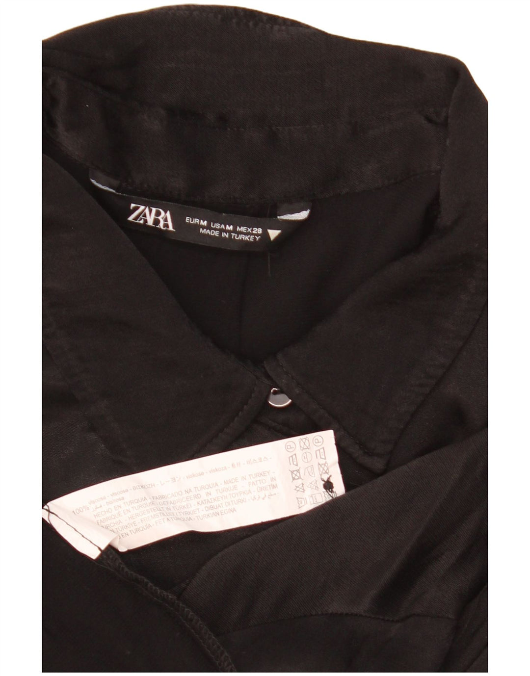 Blusa feminina Zara com manga curta e corte oversized Reino Unido 14 médio preto
