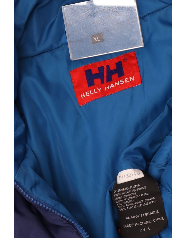 Jaqueta acolchoada masculina Helly Hansen UK 42 XL azul colorblock nylon