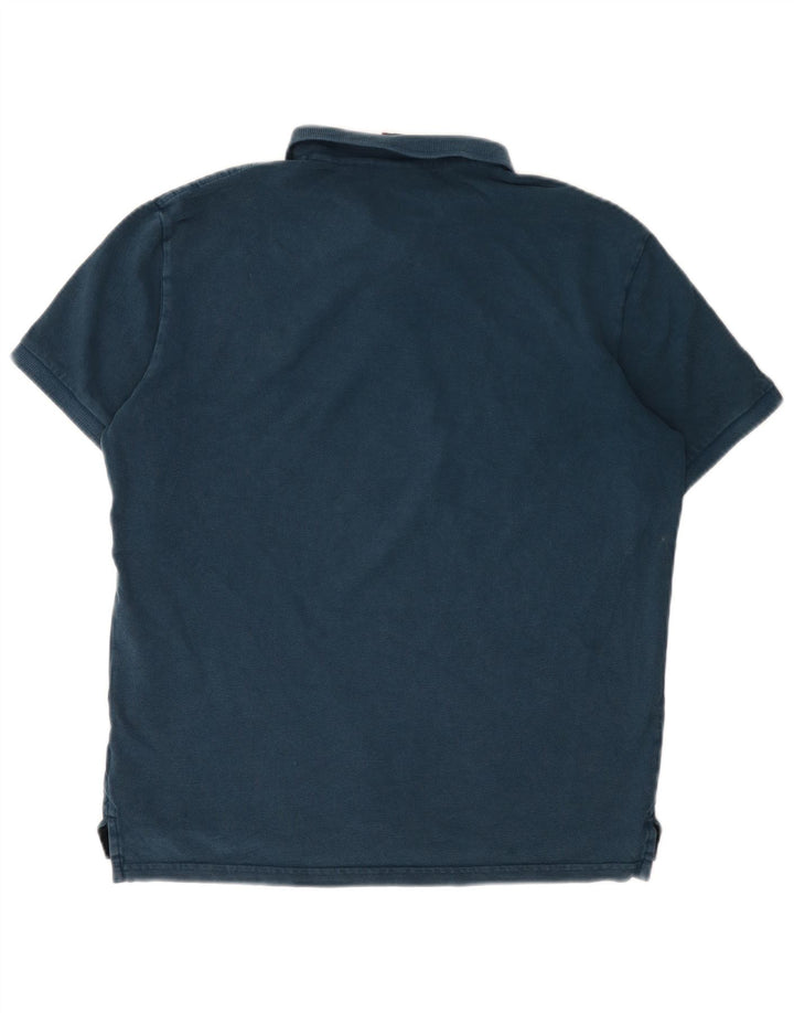 Camisa polo masculina Superdry grande algodão azul marinho