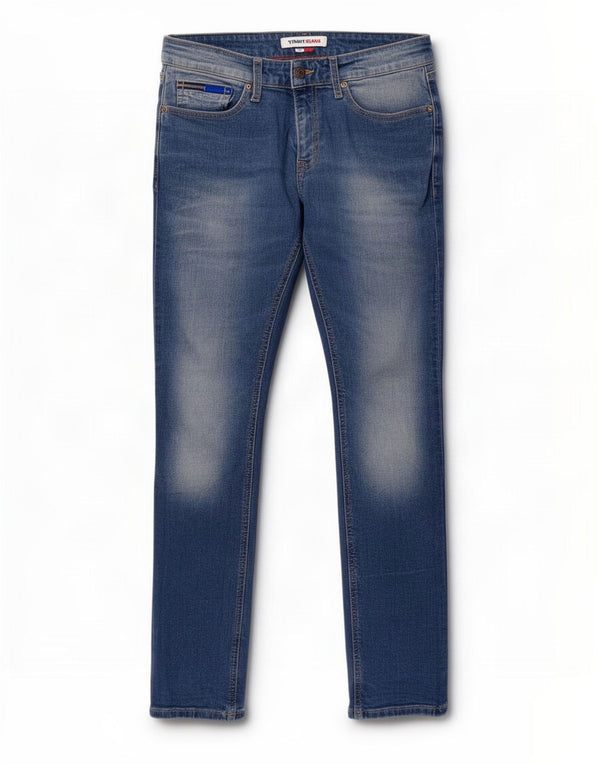 Tommy Hilfiger Masculino Slim Jeans W30 L30 Azul Algodão