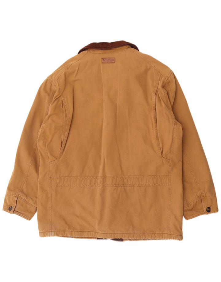 Jaqueta corta-vento masculina Marlboro Classics UK 42 XL algodão marrom