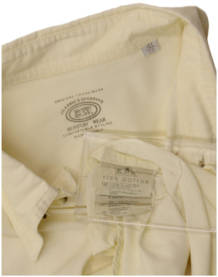 Camisa masculina de manga curta BOSTON tamanho 41 16 grande algodão amarelo