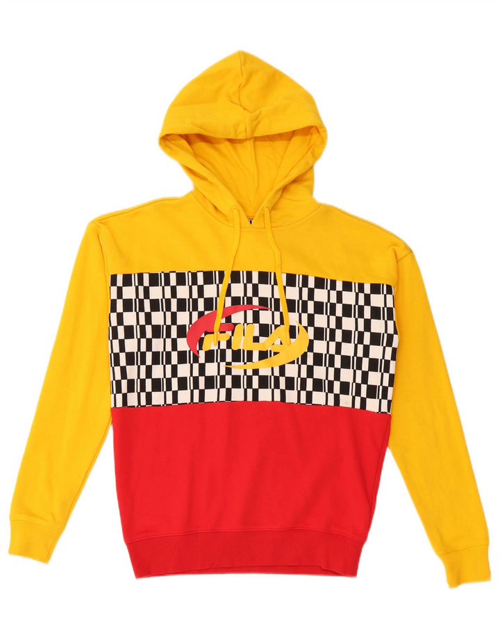 FILA Mens Graphic Hoodie Jumper XS Multicolorido Colourblock Algodão