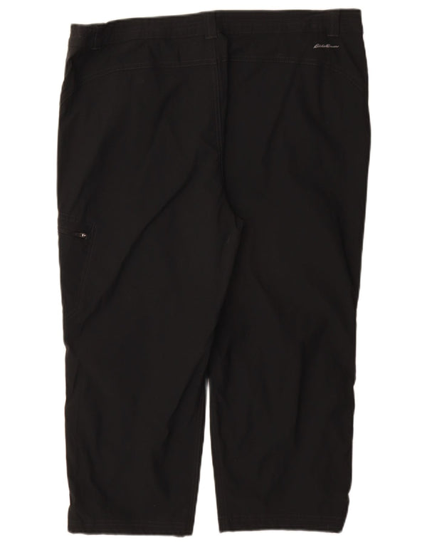 Calça cargo feminina Eddie Bauer US 16 2XL W38 L21 nylon preto