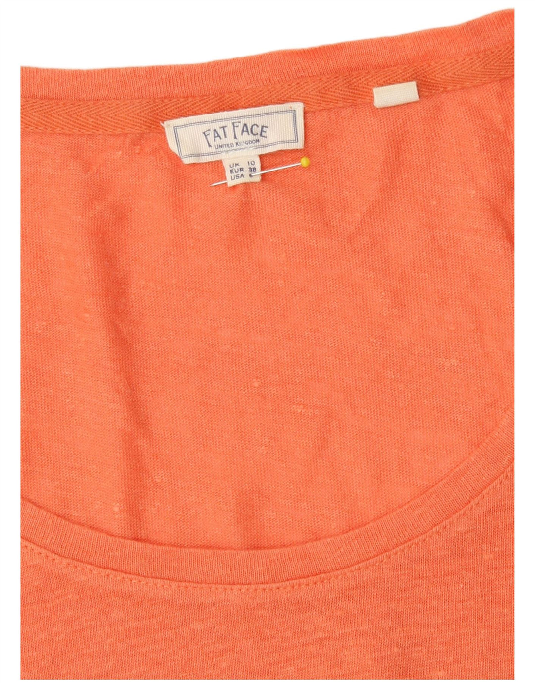 Camiseta feminina grande Fat Face UK 10 pequena laranja
