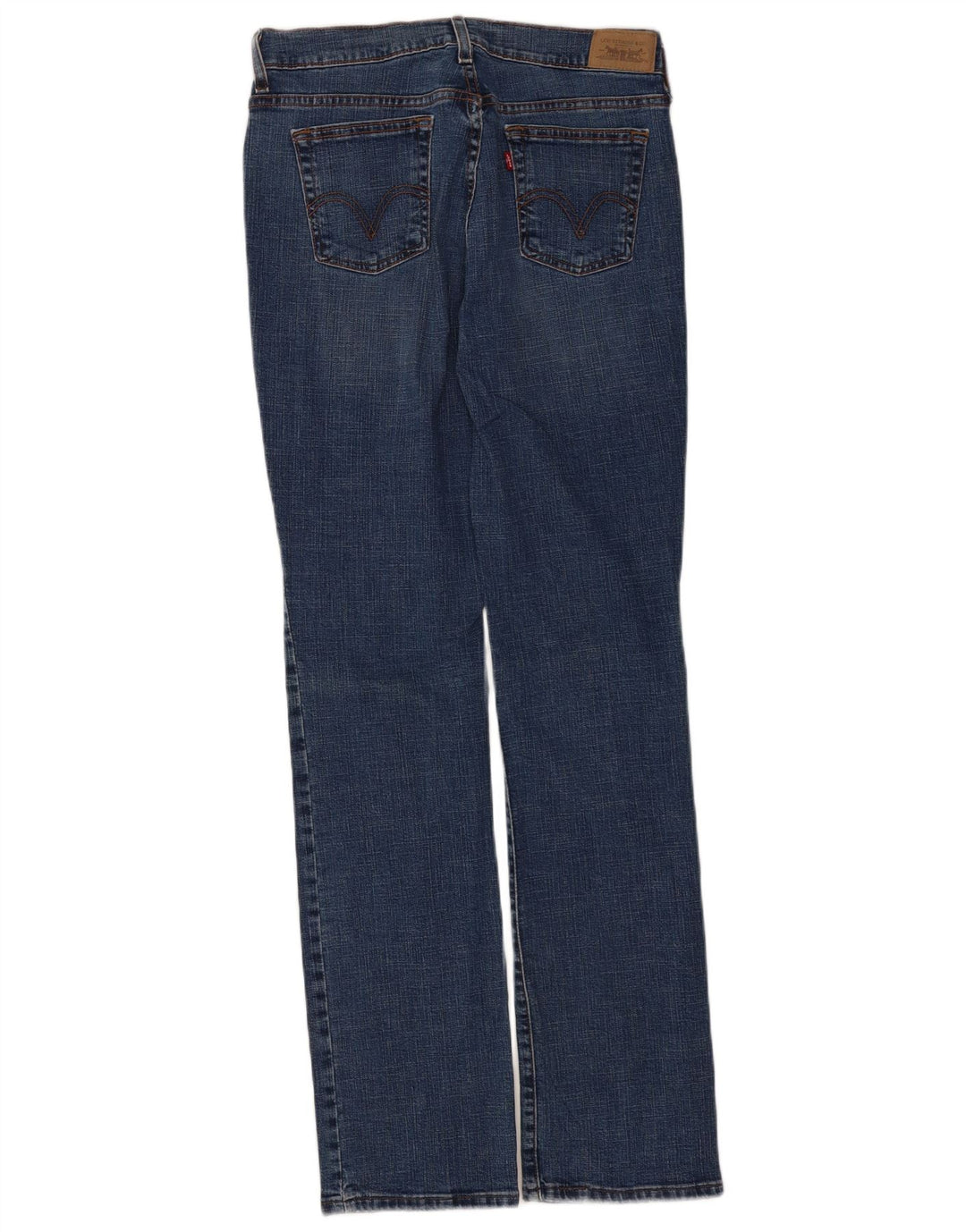 Calça jeans feminina Levi's 505 Straight US 6 médio W30 L34 azul marinho algodão