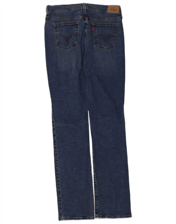 Calça jeans feminina Levi's 505 Straight US 6 médio W30 L34 azul marinho algodão