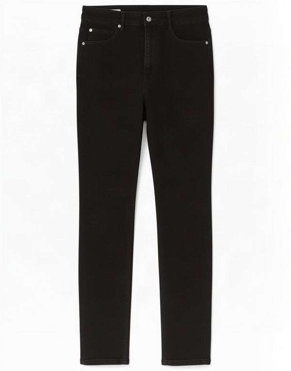 Zara Mens Jeans Skinny de Cintura Alta UE 38 Pequeno W28 L27 Algodão Preto