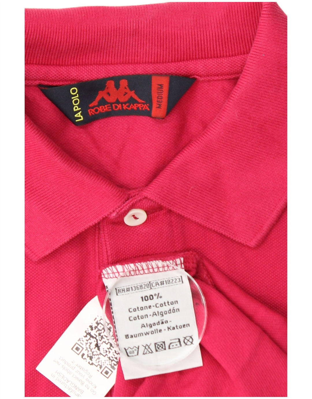 Camisa polo masculina KAPPA médio algodão rosa