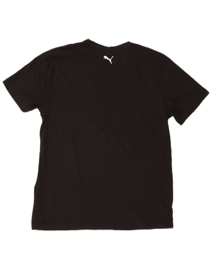Puma Mens Graphic T-Shirt Top Grande Algodão Preto