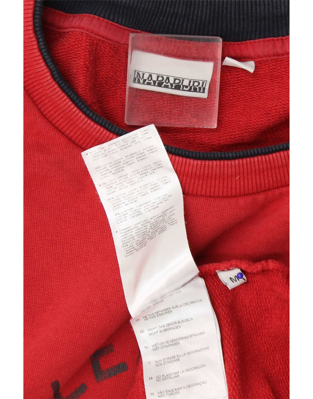 Suéter gráfico masculino Napapijri de algodão vermelho médio