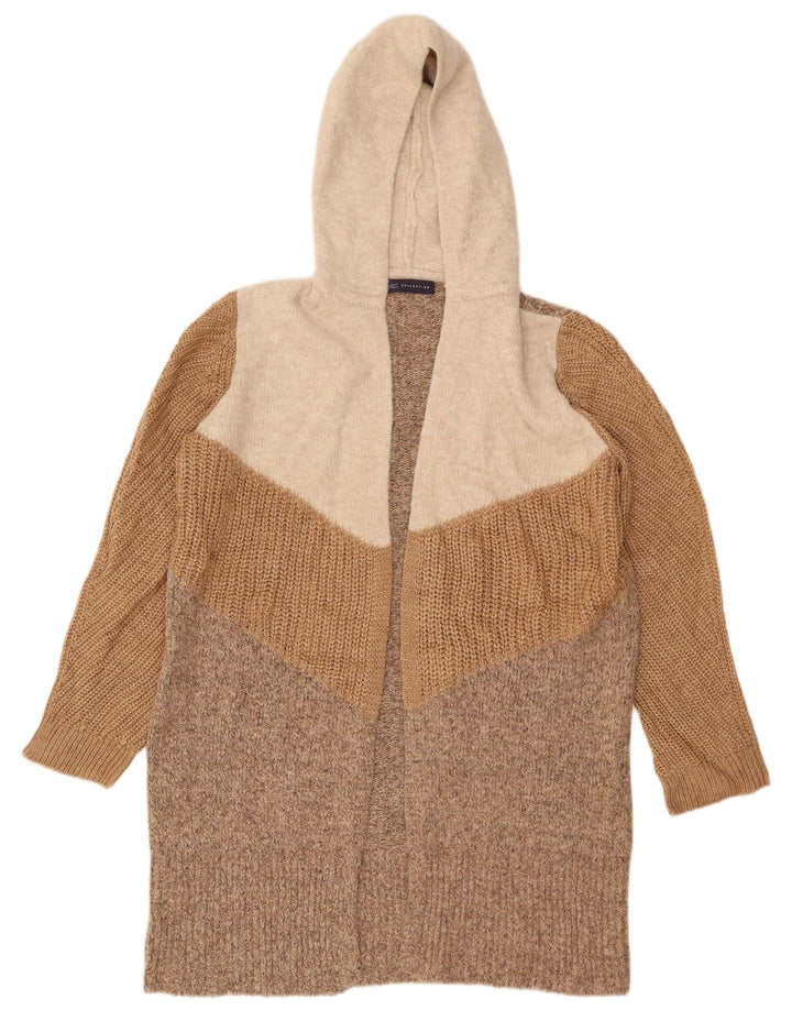 Suéter cardigã feminino Longline da Marks & Spencer Reino Unido 14 médio bege