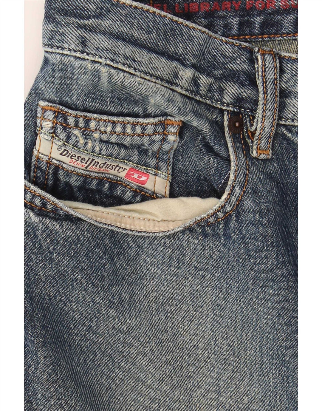 Jeans retos masculinos Diesel W32 L30 algodão azul