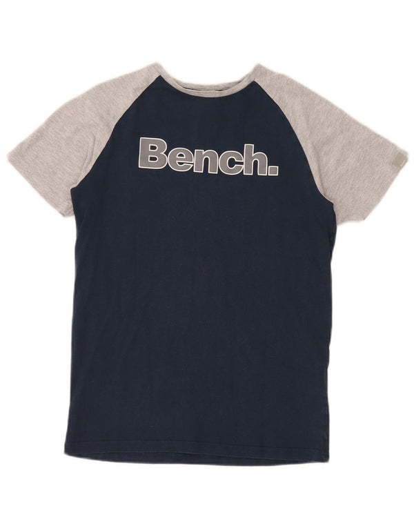 Camiseta gráfica BENCH Boys 11-12 anos azul marinho algodão colorblock