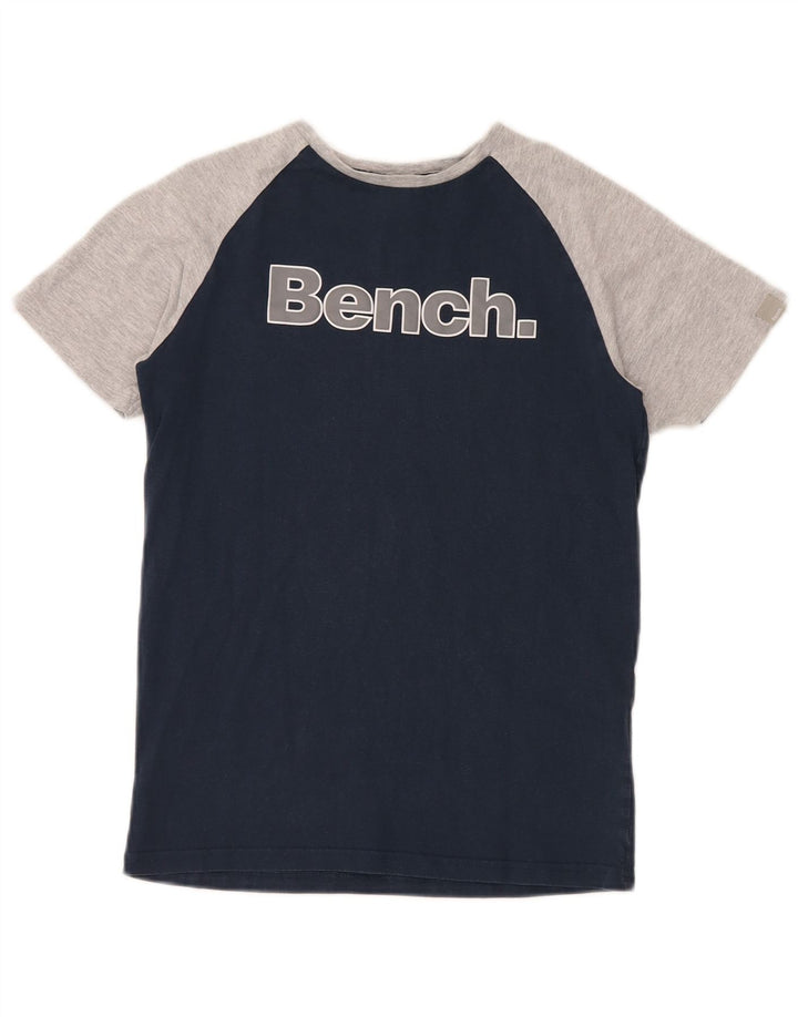 Camiseta gráfica BENCH Boys 11-12 anos azul marinho algodão colorblock