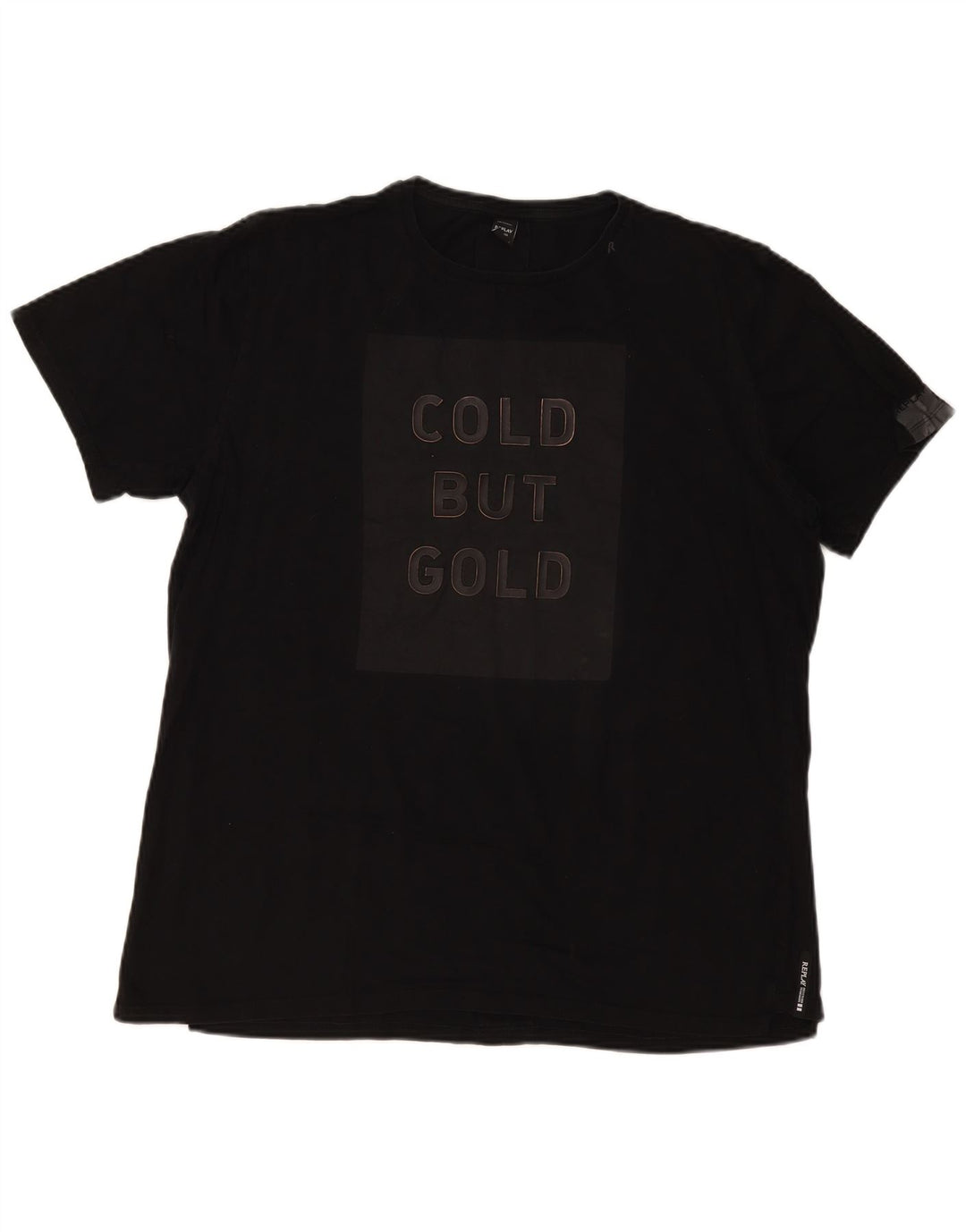 Camiseta gráfica masculina Replay Top XL preta