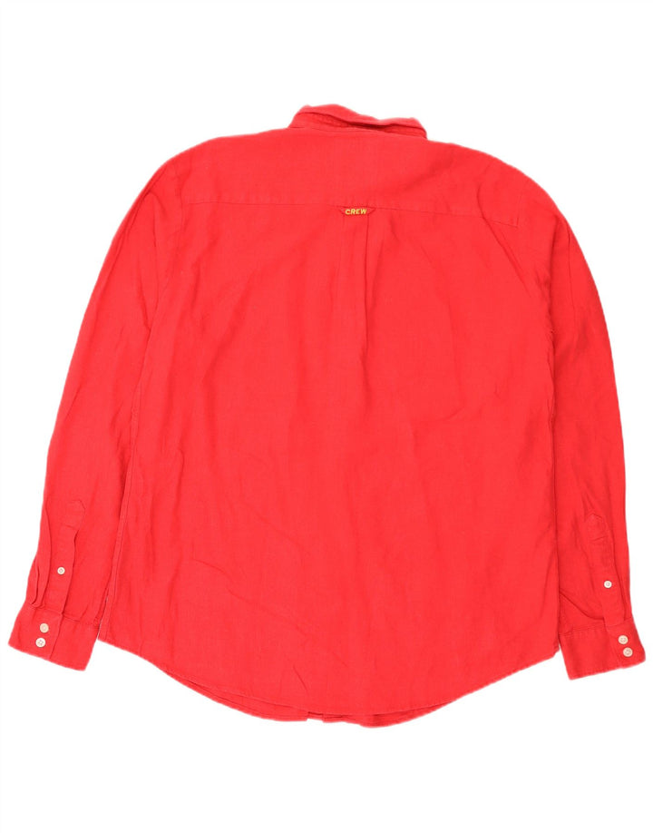 Crew Clothing Camisa masculina grande linho vermelho