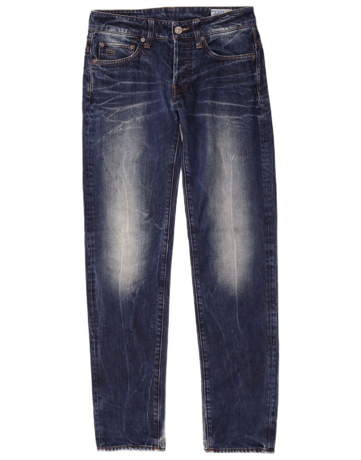 G-Star Masculino 3301 Slim Jeans W28 L32 Azul Algodão
