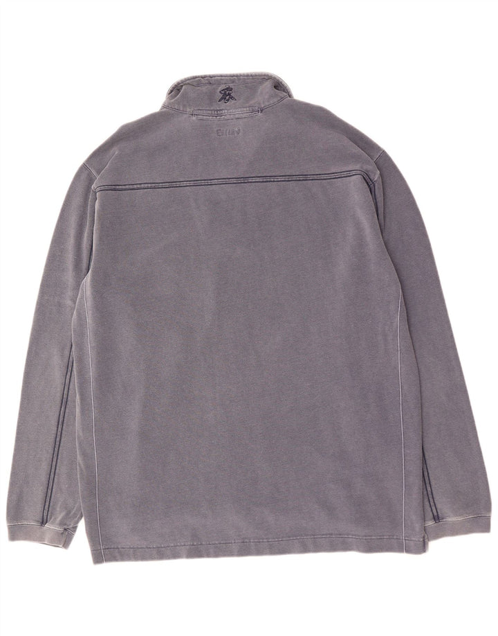 WHITE STUFF Suéter masculino com zíper e gola 2XL algodão azul marinho