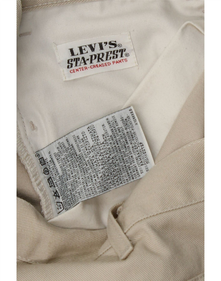 Calça casual reta masculina LEVI'S Sta-Prest W34 L31 algodão bege